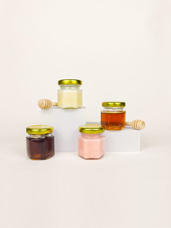 Pack découverte 4 miels : Nigelle, Rose de Russie, Blanc de Kirghizistan, Jujubier.